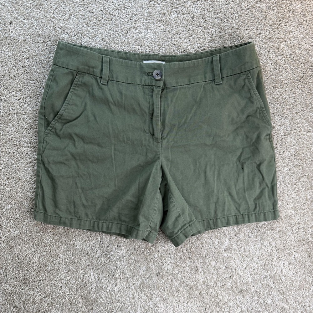 LOFT Outlet Chino Shorts Womens 8 Green Twill 6" Inseam 100% Cotton Casual